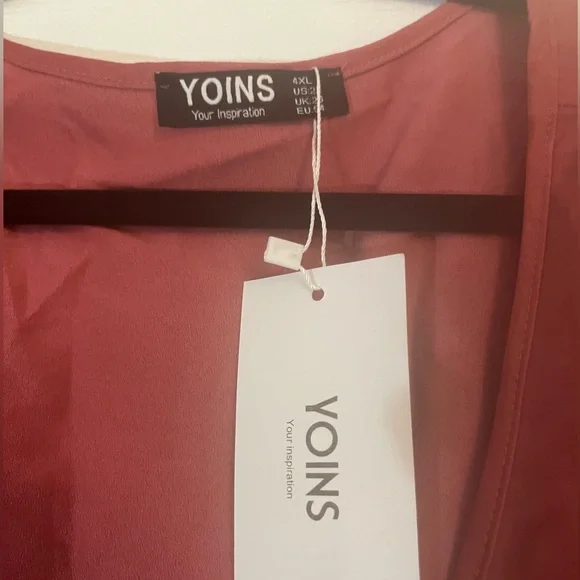 Elegant plus size Pink faux Wrap Dress - Picture 4 of 11